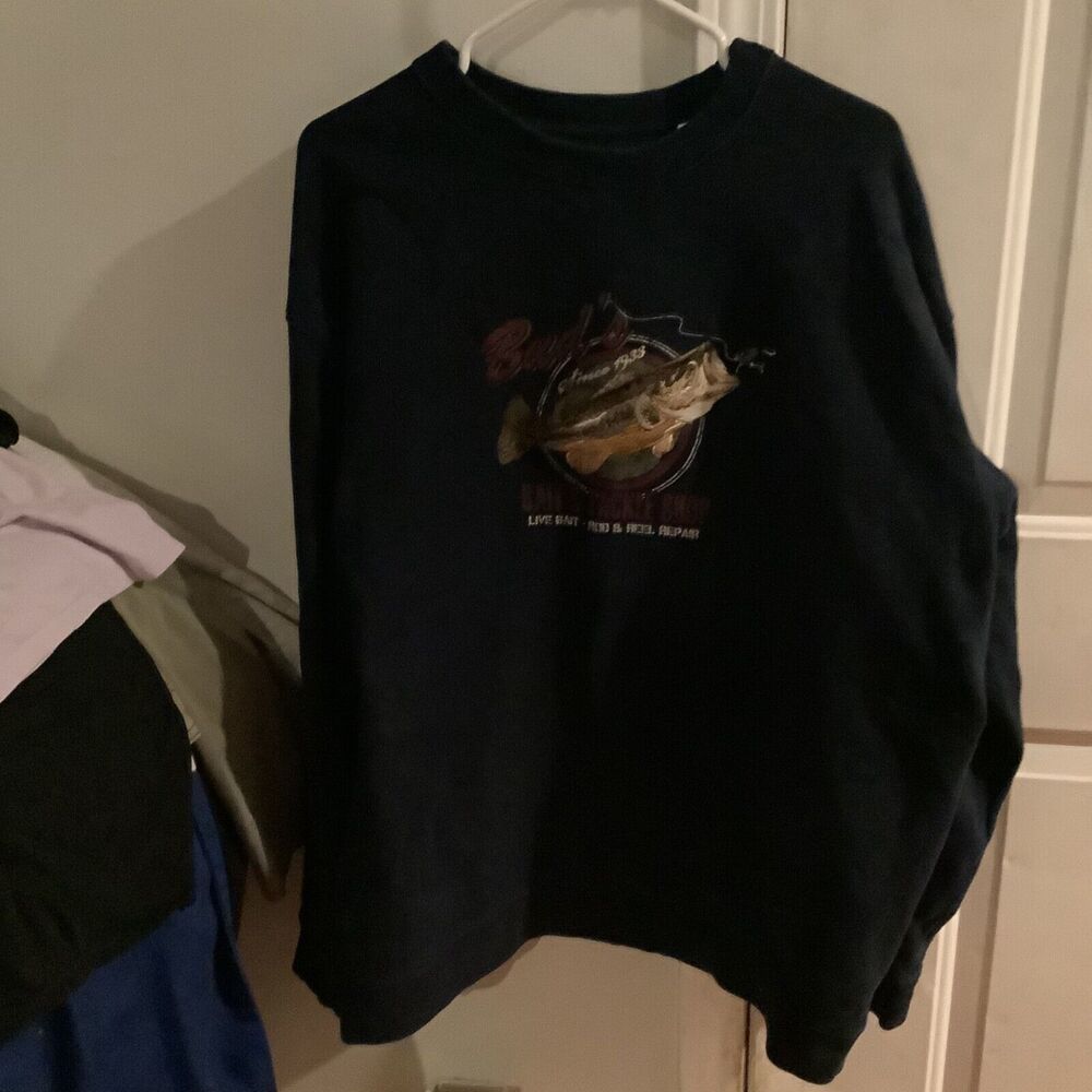 Croft & Barrow Men's Sweatshirt XL Navy Blue Long Sleeve Pullover embroidered - Picture 1 of 4
